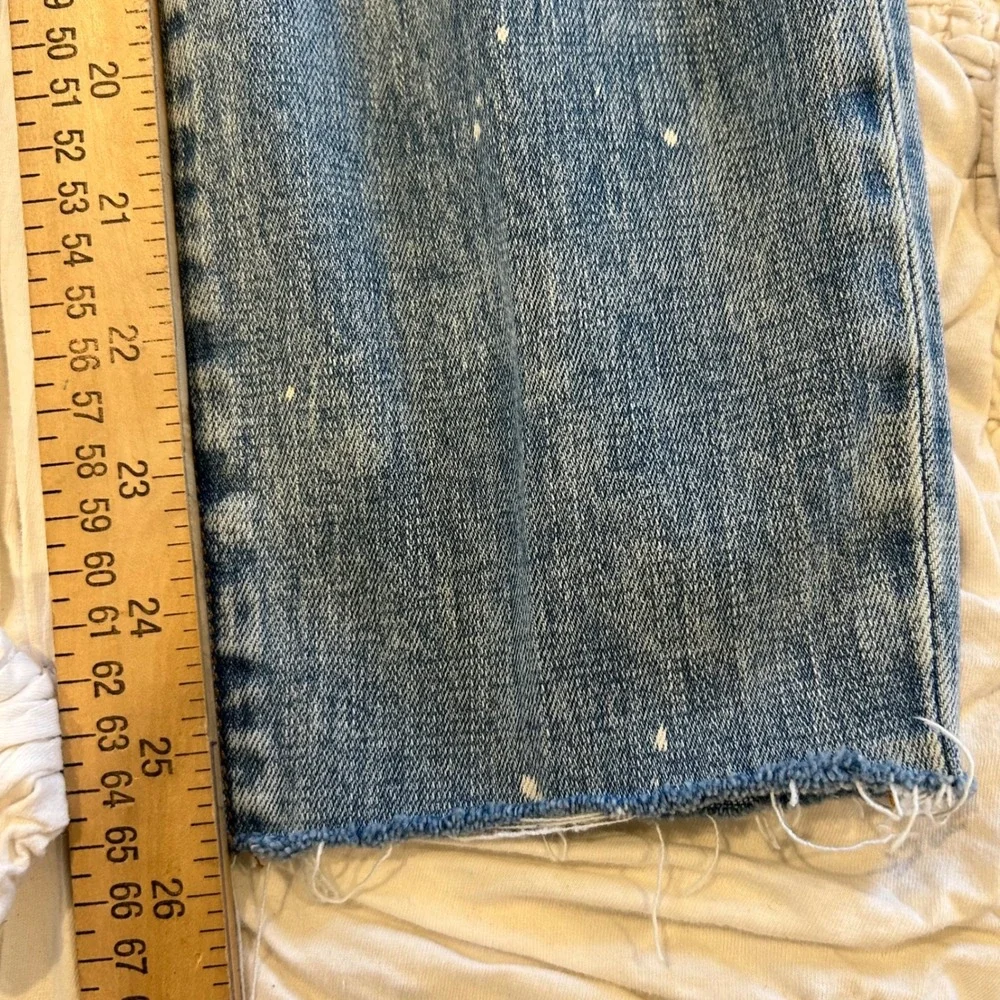 Cabi Cinch‎ Skinny Jeans Med Wash Paint Splatter Distressed Raw Hem 5492 Size 4